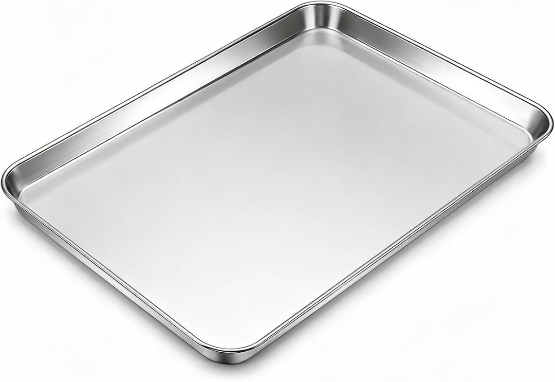 Stainless Steel Baking Sheet, Extra Large 20 x 14 Inch Heavy Duty Stainless Steel Cookie Sheet, Commercial Grade Nonstick Non-Toxic Baking Pan, Oven Tray for Roasting & Baking, Dishwasher Safe