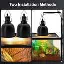 MECESOR Reptile Light Fixture, 2 Packs 5.5 Inch Deep Dome Lampshade, Reptile Heat Lamp Fixture with Separate Switches Fit for UVB Bulb Basking Heat Bulb for Reptile Glass Terrariums