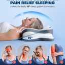 5X Pain Relief Cervical Neck Pillow for Neck Support, Ergonomic Cooling Side Sleeper Pillow for Sleeping, Odorless Contour Memory Foam Pillows, Orthopedic Bed Pillow for Side Back Stomach Sleeper, Queen