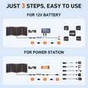 DOKIO 200W Portable Foldable Solar Panel Kit (20x27in, 9.7lb), with Separate Controller and Dual USB, Monocrystalline Charger for 12V Batteries & Power Stations, RV Camping Trailer Emergency Backup