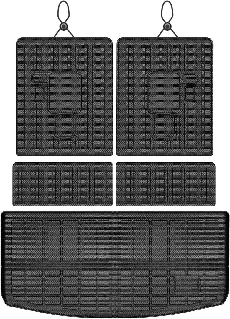 Cargo Mat Fits for Jeep Grand Cherokee L 2021-2025 2026, All Weather TPE Rear Cargo Liner Trunk Mat with 3rd Row Seatback Cover for Jeep Grand Cherokee L Accessories