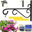 12 Inch Hanging Plant Bracket, Thick Solid Steel Wall Mount Bracket for Heavy Duty Decorations, Rust-Resistant Plant Hanger Hook for Planters, Wreaths, Fruit baskets, Wind Spinners, Lights, Lanterns