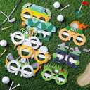 24 Pcs Golf Themed Party Paper Eyeglasses Photo Booth Props Colorful Novelty Golf Ball Cart Paper Glasses Decorations for Adult Ball Sports Theme Birthday Party Decoration
