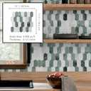 The Tiles Plaza 10-Sheet Peel and Stick Backsplash, 12" x 11.5" Green Cement Long Hexagon Self Adhesive Wall Tile, Stone Composite Stick On Decorative Mosaic Tile for Kitchen Bathroom Fireplace