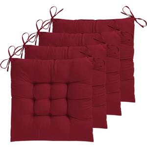ELFJOY 4 Pack Chair Cushions for Dining Chairs with Ties 17x17 Inch Clart, 4 Count