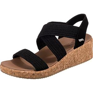Skechers Women's Arch Fit Beverlee-Love Stays Wedge Sandal, Black, 6