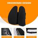 Ergonomic Back Support for Office Chair - Lumbar Pillow for Posture Correction and Lower Back Rest, Adjustable Height, Back Cushion Pad with Straps for Home, Office, Car, Black