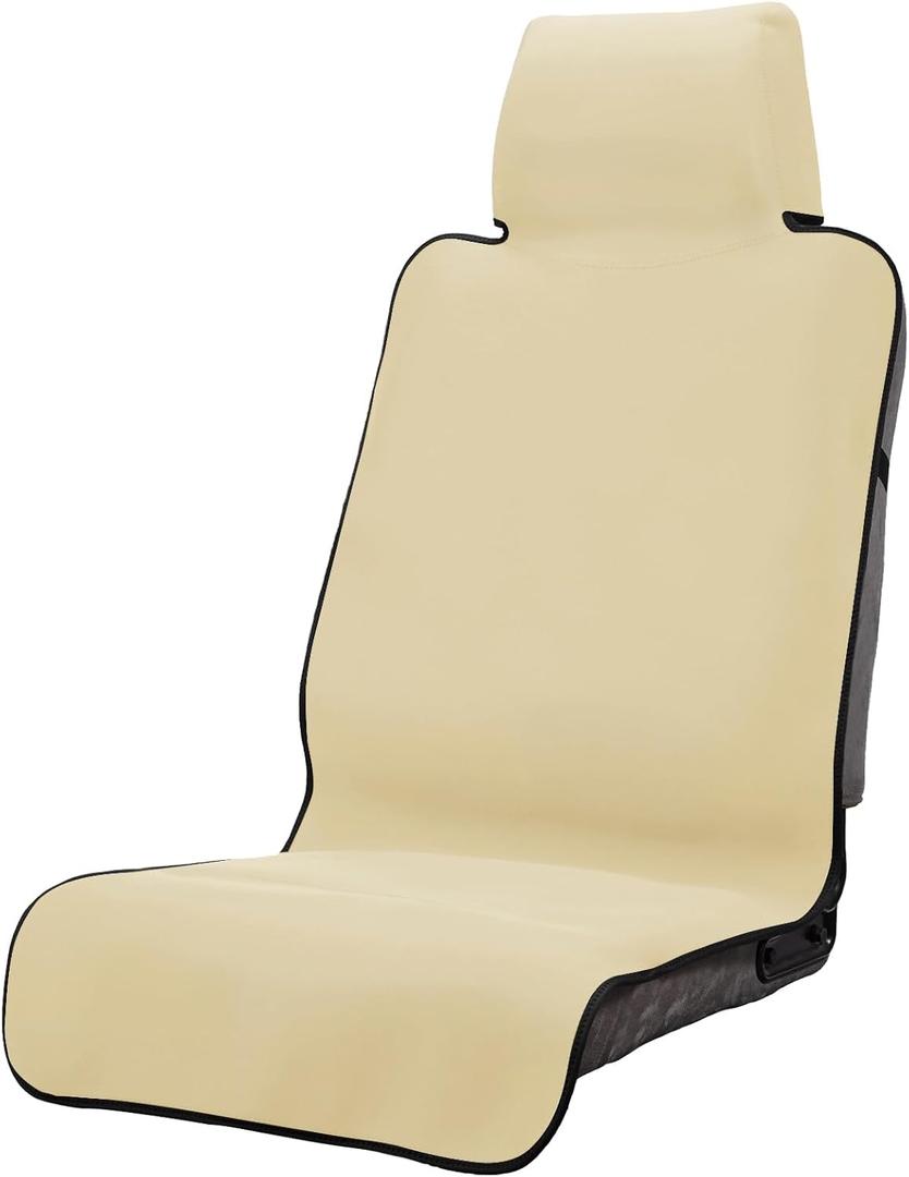 Waterproof Seat Cover, Upgraded Sweat Carseat Protector, Perfect for Universal Anti-Slip Car Truck SUV Seat, Ideal for Surfing Yoga Gym Workout, Pale Yellow