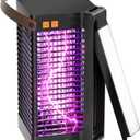 Buzbug Bug Zapper Outdoor Indoor, 10 Years Lifespan Lamp, 9000mAh Battery,IPX4 Waterproof, Portable & Rechargeable LED Electric Fly Killer with Reading Light,for Camping Patio Home -MO019B