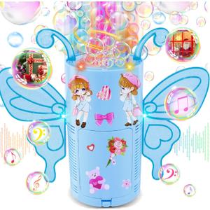 Bubble Machine for Kids - Automatic Bubble Maker with LED Light & Music, Rotating 360 UFO Toys, Safe Bubble Blower for Pets Dogs Cats, Cool Outdoor Toy for 1-3 3-8 Year Old Boys Girls Birthday Gifts