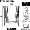 30 Pack Heavy Base Shot Glasses Set, 2.2 oz Clear Whiskey Glasses, Square Shot Glass Bulk, Small Thick Glass Cups for Vodka Tequila Espresso Liquor, Ideal Supplies for Bar Party