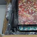 GiftGo Retro Dresser with Fabric Drawers Boho Mandala Flower Chest of Drawers Narrow Storage Tower for Small Spaces Gaps Bedroom Beautiful Nightstand Living Room Table (Mandala, 5 Drawers)