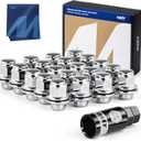 Orion Motor Tech M12x1.5 Lug Nuts, 12x1.5mm Mag Wheel Lug Nuts Compatible with Toyota Avalon Camry Corolla Highlander RAV4 Sienna Matrix Prius Venza Crown OEM Factory Wheels, Set of 20 (Silver)