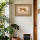 Vintage Framed Cheetah Canvas Wall Art Trendy Leopard Pictures 16×24 Inch
