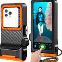 2025 Diving Snorkeling Phone Case for iPhone 17/16/15/14/13/12/11 Pro Max/XS/X Samsung Galaxy S25/S24/S23 Professional Scuba Dive Waterproof Underwater Photo Video Cover (4TH Gen, Orange)