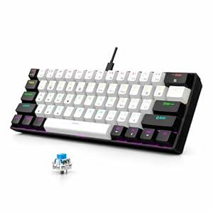 61-Key Ultra-Compact Mechanical Gaming Keyboard with RGB Backlight, Wired Mini Keyboard for PC & Mac, High-Responsive Switches, Space-Saving Layout for Gaming & Office