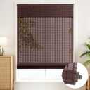 SEEYE Cordless Roman Shades - Natural Bamboo Blinds for Indoor Windows, Roll Up Blind Light Filtering Shade for Home, Doors, UV Resistant & Easy to Install, 20" W x 64" H, Brown