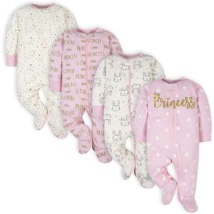 Gerber Baby-Girls 4 Pack Sleep 'N Play Footie (3-6 Months)