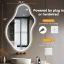 Irregular LED Bathroom Mirror with Lights, Asymmetrical Led Vanity Mirror for Wall (24" L x 43" W)