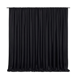 6 ft x 6ft Wrinkle Free Black Backdrop Curtain Panels, Polyester Photography Backdrop Drapes, Wedding Party Home Decoration Supplies