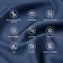 Bedsure King Size Pillow Cases Set of 2, Cooling Pillow Cases King, Rayon Derived from Bamboo Navy Blue Pillowcases, Breathable & Silky Soft Bedding Pillow Covers with Envelope Closure, 20x36 Inches