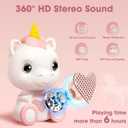 Mini Karaoke Machine for Kids - Unicorn Portable Bluetooth Speakers with 2 Wireless Mic and LED Light, Toddler Karaoke Machine for Girls 3-5 6 8-12 Year Old, Unicorn Birthday Gifts Toys Pink