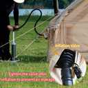 WaldZimmer Inflatable Tent w/Stove Jack, Blow-Up Tent | Glamping Air Tent Oxford Waterproof/Windproof 4-Season Fit. Quick Setup with a Hand Pump, Cabin House Design, 9.74ft*6.46ft*6.56ft (Beige)(3-4 person)