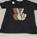 Retro Peace Sign V Fingers Vintage 60s 70s 80s Cool Graphic T-Shirt S