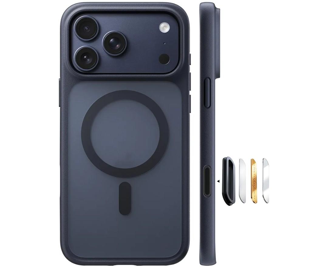 TORRAS Stronger Magnetic & Shockproof for iPhone 17 Pro Max Case, Fit for MagSafe, Military Grade Drop Protection, Camera Control, DIY Button, Slim for iPhone 17 Pro Max Case Translucent Matte Black