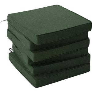 Outdoor Chair Cushions, Set of 6, 19 x 19 Inch, Olive Green
Water Resistant, Fade Resistant, Patio Furniture Square Seat Replacement, Removable Cover with Ties, Non-Slip Bottom