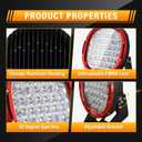 AUXTINGS 9 inch 96W Red Round Led Light Bar Spot Beam Offroad 4x4 Work Light 12V 24V Driving Fog Lamps for Jeep Truck Off-Road Vehicles 4x4 Atvs Utvs