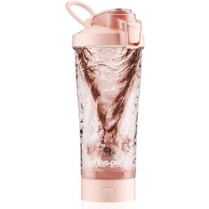 Electric Protein Shaker Bottle, 24oz Lockable Electric Blender Cup, Tritan USB Rechargeable Protein Shake Mixer, Blender Shaker Cups for Protein Shakes, Pink