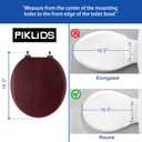 Toilet Seat, Solid Wood, Pine Wood, Matte Finish, Vintage Red Mahogany, PIKLiDS (Round)