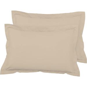 Royale Linens Pillow Shams 2 Pack King Size 20x36 Inch - Brushed 1800 Microfiber - Bed Pillow Shams, Wrinkle Resistant Super Soft and Cozy - Back Overlap Closure - Oxford Pillowcase (King, Sand)