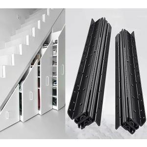 YJINGRUI Undermount Heavy Duty Drawer Slides, 32 Inch Bottom Mounted Full Extension Hidden Drawer Slides, 260lb Ball Bearing Metal Rails Track for Stairs, Wine Cabinets, Closets and Wardrobe