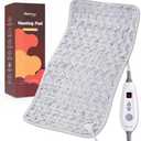 Bearhug XXL Electric Heated Pad 17''x33'' Double-Sided Faux Fur Heating Pad, 6 Heat Levels, 2-Hour Auto-Off, Moist & Dry Heat Therapy for Back Pain Relief, Machine Washable, ETL Certified - Gift Box