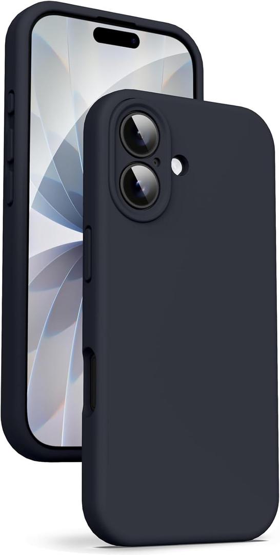 Supdeal Liquid Silicone Case for iPhone 17 - [Camera All-Round Protection] [Soft Microfiber Lining Anti-Scratch] 4 Layer Full Covered Shockproof Gel Rubber Phone Case Cover, 6.3", Black