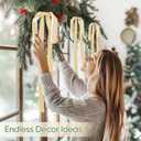 Artmag 12 Pcs Velvet Christmas Large Swag Bows 23.6x15.7 Inch Rustic Staircase Wreath Fireplace Vintage Bows for Christmas Tree Topper Holiday Indoor Outdoor Decor (Beige)