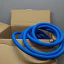 Heavy Duty Premium Garden Hose 100ft x 5/8", 300PSI Working, 1000PSI Burst, Hybrid Rubber Water Hose with Transparent Swivel Handle - Hot/Cold Water - Five Layered Braiding with Brass fittings (Blue)