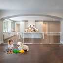150" Extra Wide Baby Gate, Play Yard Child Safety Gate, Dog Gates with Auto-Close Door, Double Locking System for The House Doorways, Fireplace, Kitchen, 6-Panels, 30" Tall