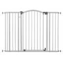 Summer Infant Extra Tall & Wide Safety Pet and Baby Gate, 29.5"-53" Wide, 38" Tall, Pressure or Hardware Mounted, Install on Wall or Banister in Doorway or Stairway, Auto Close Walk-Thru Door - Gray