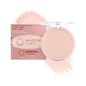 Mineral Fusion Pressed Powder Foundation - Matte Finish Face Powder for Fair Skin with Pink/Red Undertones - Age Defying Natural Makeup - Talc Free, Vegan, Hypoallergenic (Cool 1)