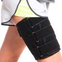 Hamstring Compression Sleeve Recovery Support  Non-Slip Groin Wrap for Adductor, Quad Strain, Pulled Hamstring - Thigh Brace for Men and Women (Black)