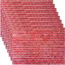 35 Pcs Miniature Dollhouse Wallpaper Self-Adhesive Mini DIY Floorboards Wall Paper Real Life DIY Decoration for Dollhouse(Red)