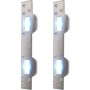 Door Strike Plate Reinforcement Plate - Front Door Security Device Metal Striker Plates Door Latch Plate with 5-1/2 inch to 6 inch Hole for Exterior Interior Door Deadbolt Fix Door Frame Door Jamb