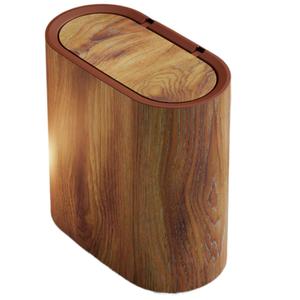 ChezMax Kitchen Trash Can Garbage Container Bin with Press Type Lid Waste Basket Garbage Can Narrow Trash Bin (Brown)