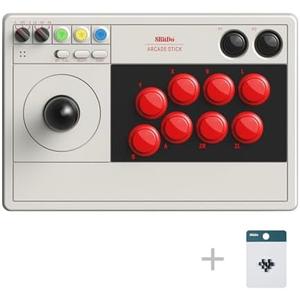 8Bitdo Arcade Stick for Switch & Windows, Arcade Fight Stick Support Wireless Bluetooth, 2.4G Receiver and Wired Connection