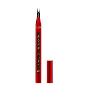L'Oreal Paris Faux Brow, Hair-Like, Filling Eyebrow Pen with Double-Brush Tip, Fast & Precise Eyebrow Makeup, Brunette, 0.03 Fl Oz, Light Brunette