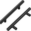 Home Expert 30 Pack 6 inch Cabinet Handles Black Drawer Pulls 3.75 inch Hole Center Stainless Steel Cabinet Pulls