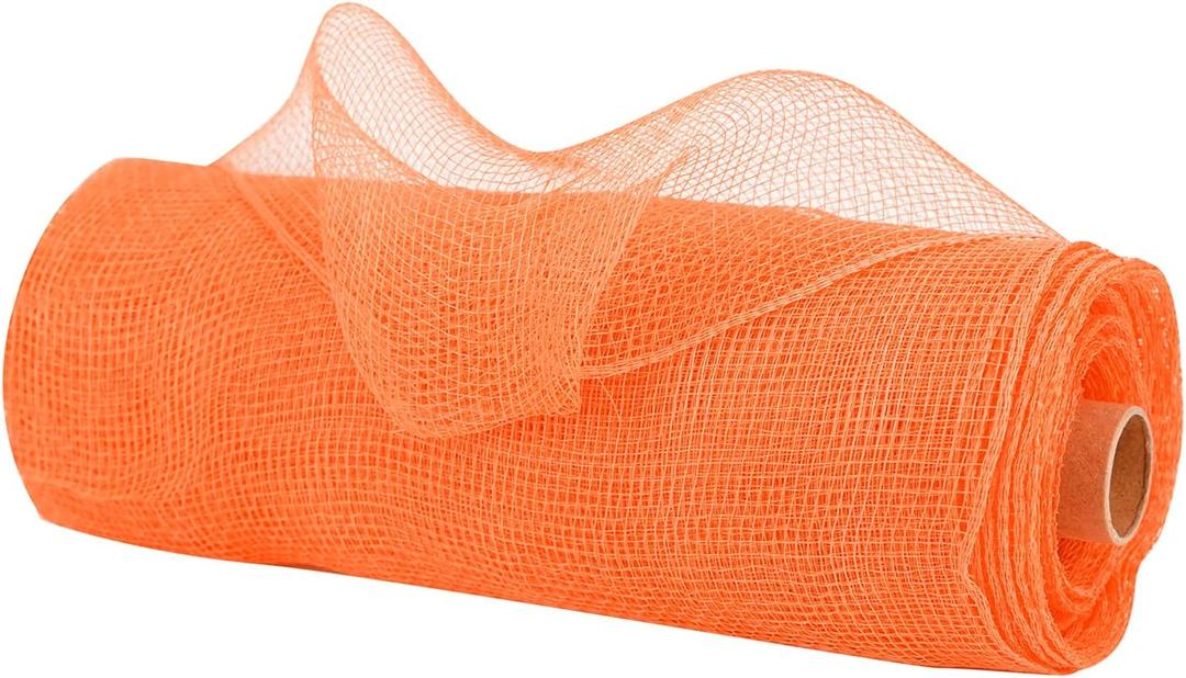 MEEDEE Orange Deco Mesh 10 Inch Rolls Halloween Mesh Orange Mesh Ribbon for Wreaths, Christmas Tree, Garland, Staircase, Mailbox, Centerpiece, Decorating and Crafts (30 Feet)